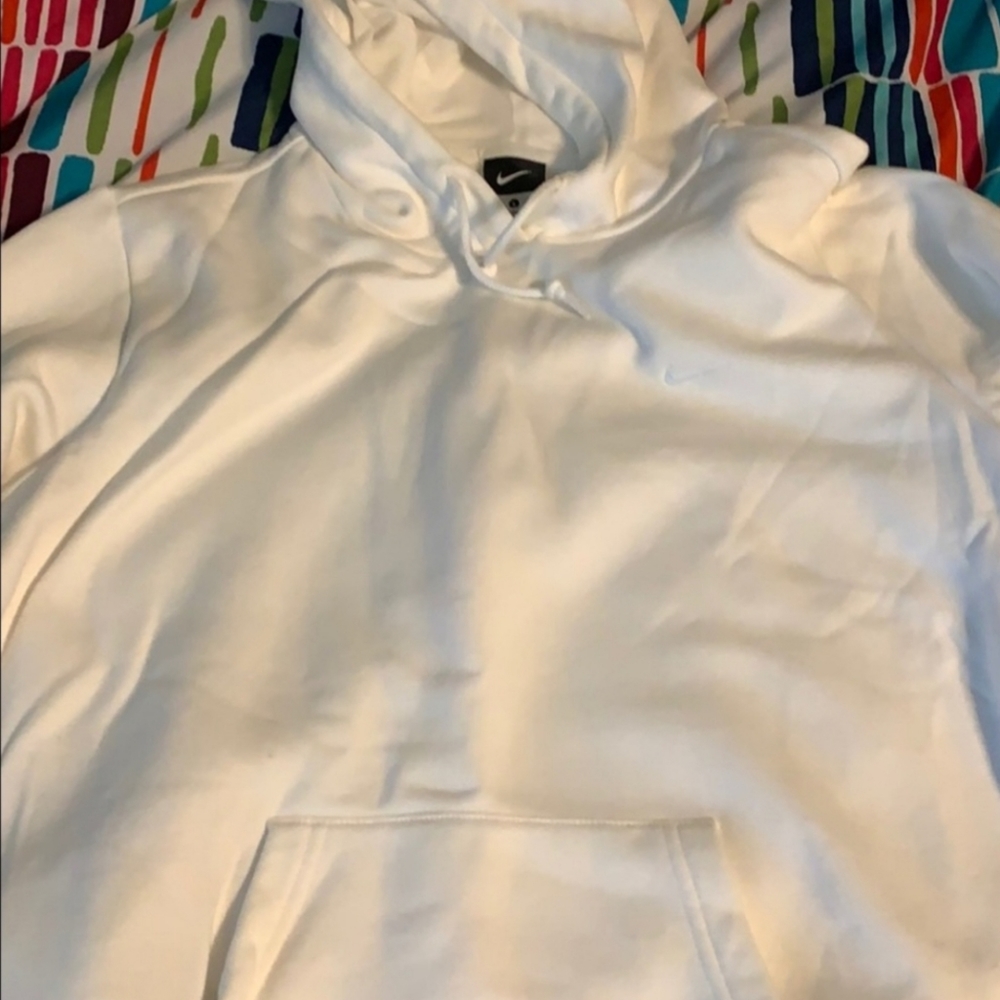 White Nike Hoodie Pullover Large
